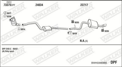 Изпускателна система WALKER BWH03980BB