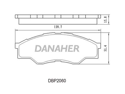 Комплект тормозных колодок, дисковый тормоз DANAHER DBP2060 для TOYOTA FORTUNER