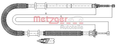 Тросик, cтояночный тормоз METZGER 641.12 для FIAT DOBLO