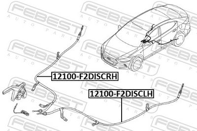 CABLU FRANA DE PARCARE FEBEST 12100F2DISCRH 1