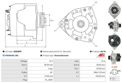 GENERATOR / ALTERNATOR AS-PL A0304PR 4