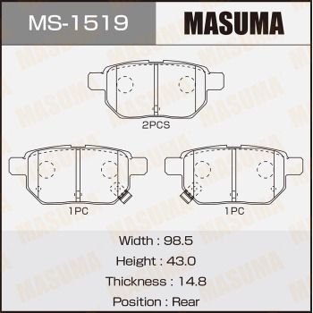Комплект тормозных колодок MASUMA MS-1519 для TOYOTA AURIS