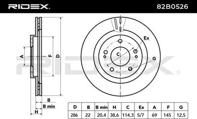 спирачен диск RIDEX 82B0526