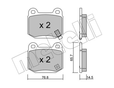 Комплект тормозных колодок, дисковый тормоз METELLI 22-0739-0 для MITSUBISHI CARISMA