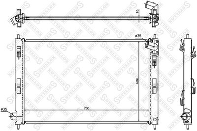 Радиатор, охлаждение двигателя STELLOX 10-25349-SX для MITSUBISHI LANCER