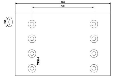 Brake shoe lining Achter (300x200. basis, (EN) does not contain rivets) past: SAF 5, KRZ, RZM, SKRS, WRLZM, WRSM, WRZ, WRZM, WZRLZM, Z