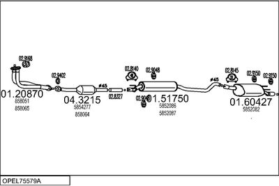 SISTEM DE ESAPAMENT MTS OPEL75579A003875