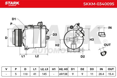 компресор, климатизация STARK SKKM-0340095