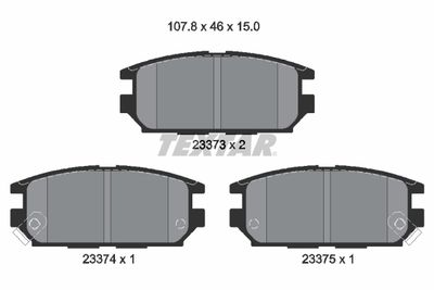 Комплект тормозных колодок, дисковый тормоз TEXTAR 2337301 для MITSUBISHI PROUDIA/DIGNITY
