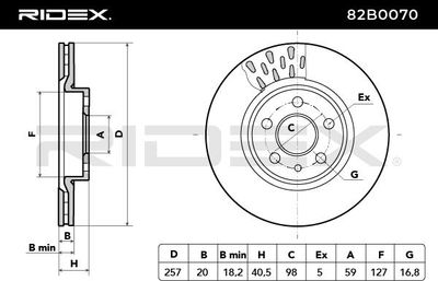 спирачен диск RIDEX 82B0070