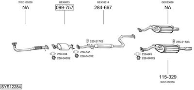 Układ wydechowy BOSAL SYS12284