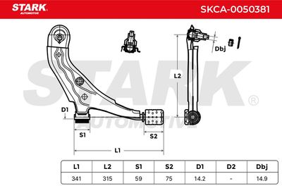 носач, окачване на колелата STARK SKCA-0050381