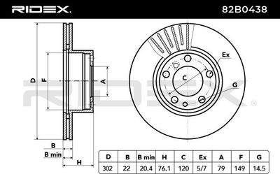 спирачен диск RIDEX 82B0438