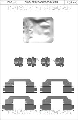 Комплектующие, колодки дискового тормоза TRISCAN 8105 161623 для OPEL KARL