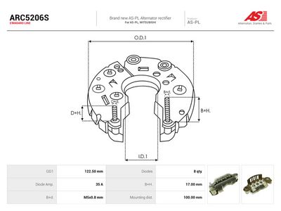 Likeretter, dynamo AUTOSTARTER ARC5206S for HYUNDAI