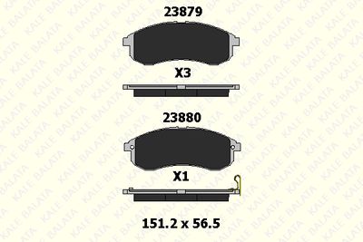 Комплект тормозных колодок, дисковый тормоз KALE 23879 155 05 для MITSUBISHI L200