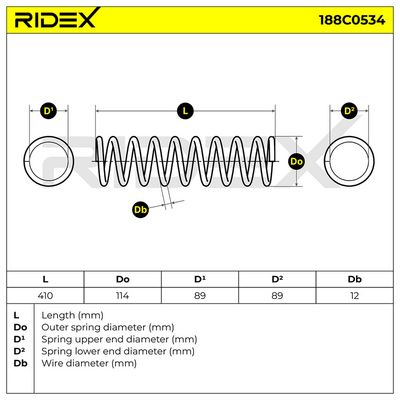 пружина за ходовата част RIDEX 188C0534
