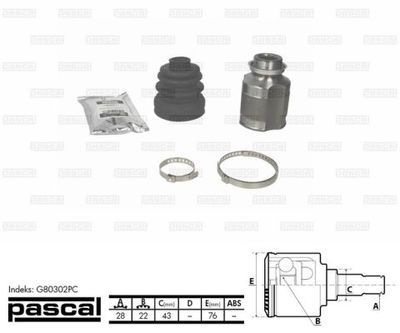 Joint Kit, drive shaft G80302PC