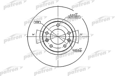 Тормозной диск PATRON PBD1225 для PEUGEOT 605