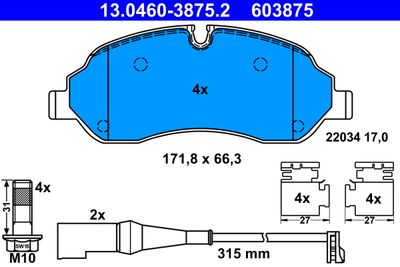 Brake Pad Set, disc brake 13.0460-3875.2