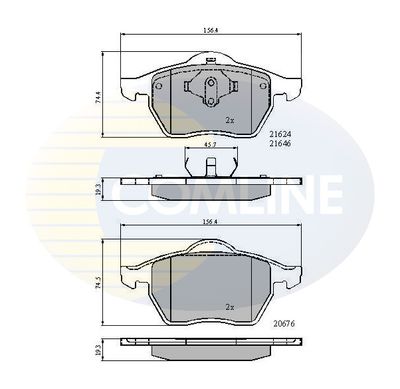 Sada brzdových destiček, kotoučová brzda COMLINE CBP01092