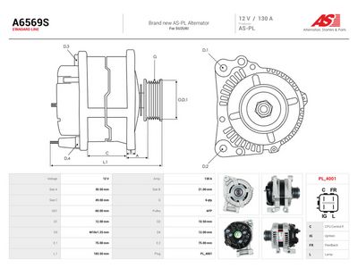 AS-PL - Alternátor SUZUKI , A6569S