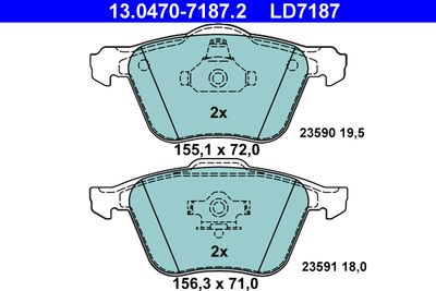 Brake Pad Set, disc brake 13.0470-7187.2