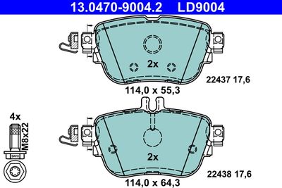 Brake Pad Set, disc brake 13.0470-9004.2