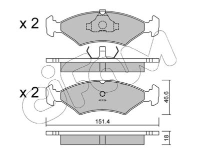 Комплект тормозных колодок, дисковый тормоз CIFAM 822-029-0 для FERRARI 328