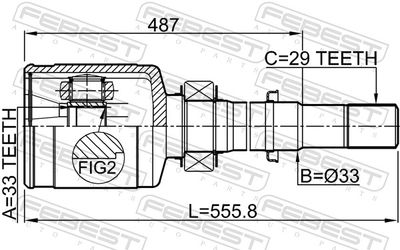 Шарнирный комплект, приводной вал 0211-T31MTRH