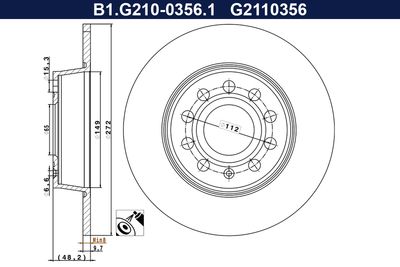 спирачен диск GALFER B1.G210-0356.1