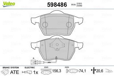 Brake Pad Set, disc brake 598486