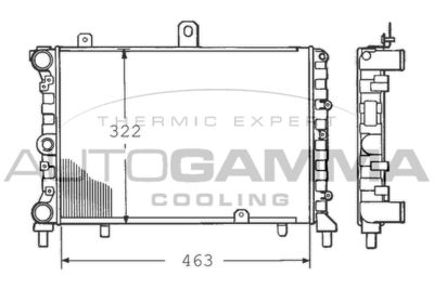 Радиатор, охлаждение двигателя AUTOGAMMA 100450 для LANCIA PRISMA