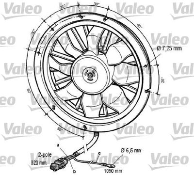 Вентилятор, охлаждение двигателя VALEO 696066 для VOLVO V70