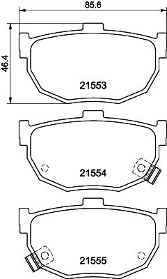 Комплект тормозных колодок, дисковый тормоз HELLA 8DB 355 029-491 для HYUNDAI LANTRA