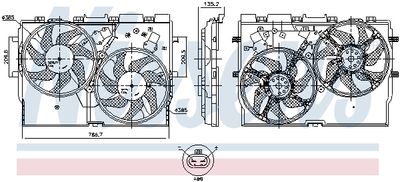 Вентилятор, охлаждение двигателя NISSENS 850004 для CITROËN JUMPER