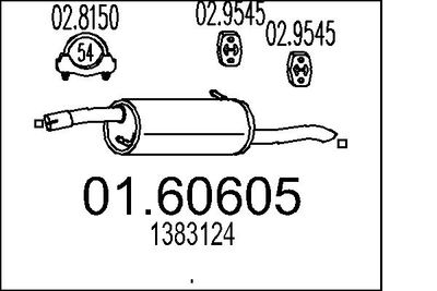 Глушитель выхлопных газов конечный MTS 01.60605 для FORD FUSION