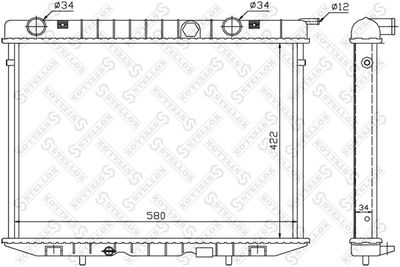 Радиатор, охлаждение двигателя STELLOX 10-26008-SX для OPEL FRONTERA
