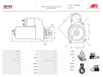 Štartér AS-PL S0103