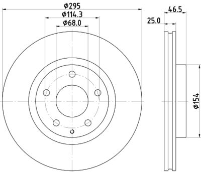 Тормозной диск HELLA 8DD 355 133-681 для MAZDA CX-30