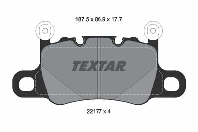 Комплект тормозных колодок, дисковый тормоз TEXTAR 2217701 для PORSCHE 718
