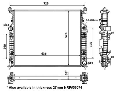 Радиатор, охлаждение двигателя NRF 53936 для MERCEDES-BENZ GL-CLASS