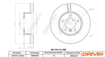 BREMSSCHEIBE DR!VE+ DBD0443C 1