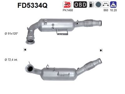 FILTRU FUNINGINE/PARTICULE SIST.DE ESAPAMENT AS FD5334Q