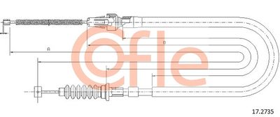 Тросик, cтояночный тормоз COFLE 92.17.2735 для OPEL CAMPO