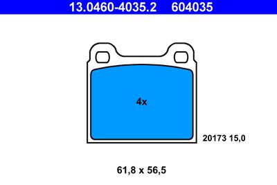 Комплект тормозных колодок, дисковый тормоз ATE 13.0460-4035.2 для ALFA ROMEO GT