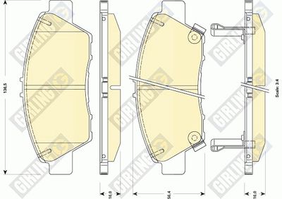 Комплект тормозных колодок, дисковый тормоз GIRLING 6134939 для HONDA INSIGHT