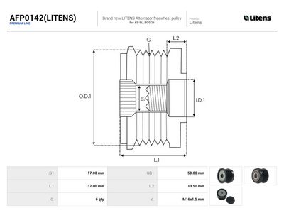 Generator friløbskobling AS-PL AFP0142(LITENS)
