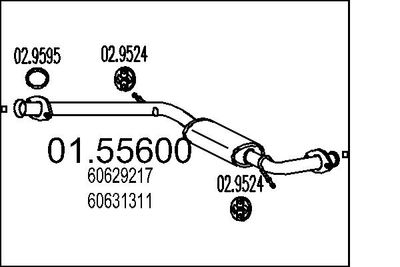 MTS 01.55600 Глушитель выхлопных газов  для ALFA ROMEO 166 (Альфа-ромео 166)