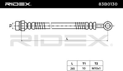 спирачен маркуч RIDEX 83B0130